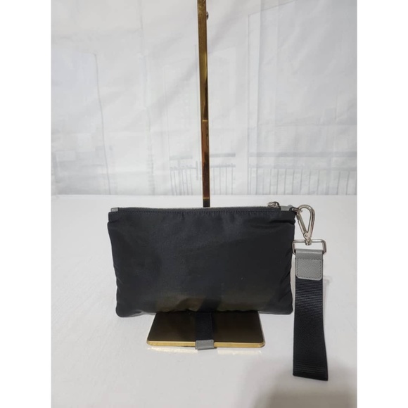 Authentic PRADA MILANO NYLON CLUTCH/WRISTLET BLUE/BLACK/GREY - Picture 10 of 11